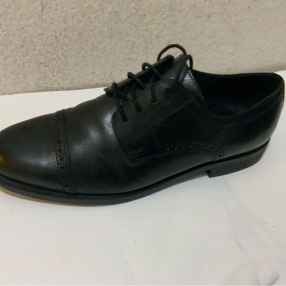 Cole Haan Mens Ross Dustin Black Cap Brogue Oxford Dress Shoes C26638 Size 9 - Picture 2 of 14